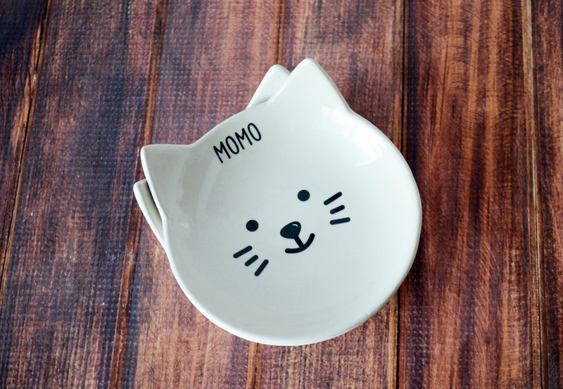 Personalized Cat Bowl, Custom Cat Dish, Cat Gift, Personalized Cat Food Dish - Ceramic Pet Dish
