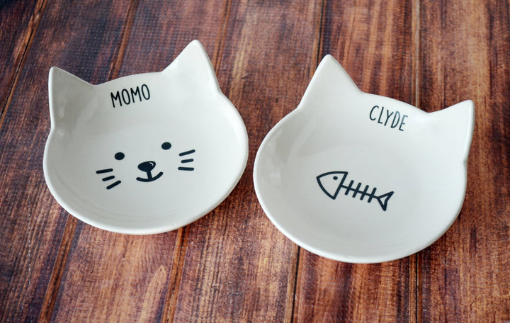 Personalized Cat Bowl, Custom Cat Dish, Cat Gift, Personalized Cat Food Dish - Ceramic Pet Dish