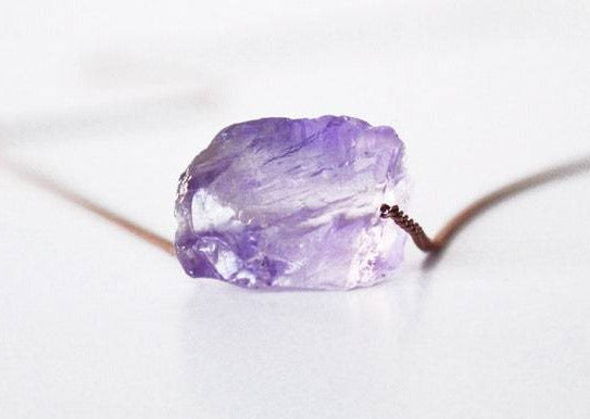 Pink Amethyst Necklace, Light Purple Amethyst choker, Amethyst Layering Necklace, Boho Necklace, Healing Crystal Necklace, Birthday Gift