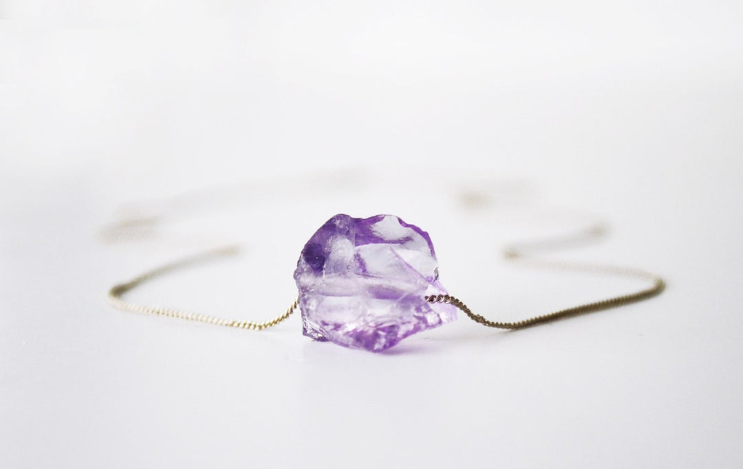 Pink Amethyst Necklace, Light Purple Amethyst choker, Amethyst Layering Necklace, Boho Necklace, Healing Crystal Necklace, Birthday Gift