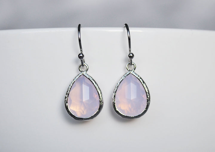 Pink Opal earrings, October Birthstone Gift, October Birthstone earrings, Bridesmaid earrings, October Birthday Gift for Her