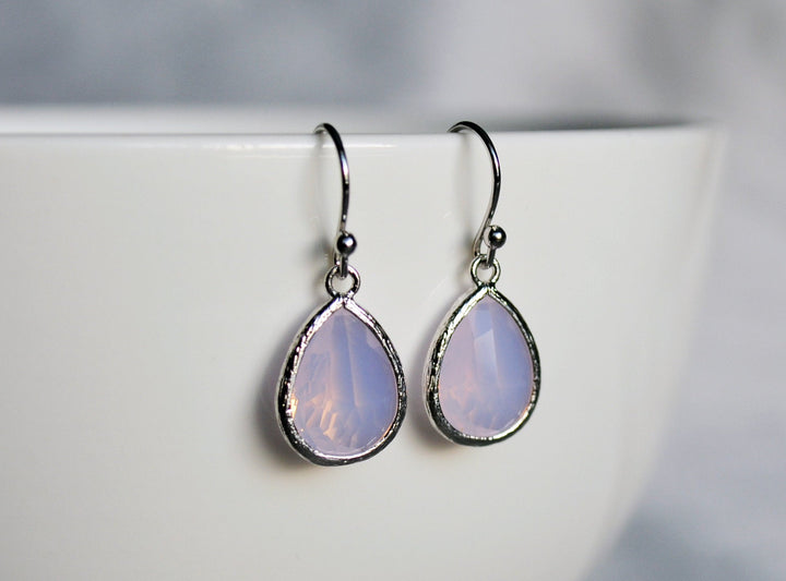 Pink Opal earrings, October Birthstone Gift, October Birthstone earrings, Bridesmaid earrings, October Birthday Gift for Her