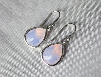 Pink Opal earrings, October Birthstone Gift, October Birthstone earrings, Bridesmaid earrings, October Birthday Gift for Her