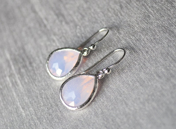 Pink Opal earrings, October Birthstone Gift, October Birthstone earrings, Bridesmaid earrings, October Birthday Gift for Her
