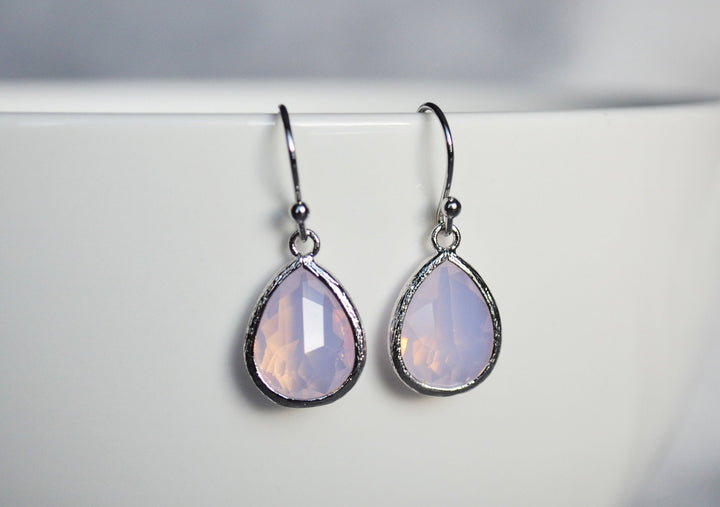 Pink Opal earrings, October Birthstone Gift, October Birthstone earrings, Bridesmaid earrings, October Birthday Gift for Her
