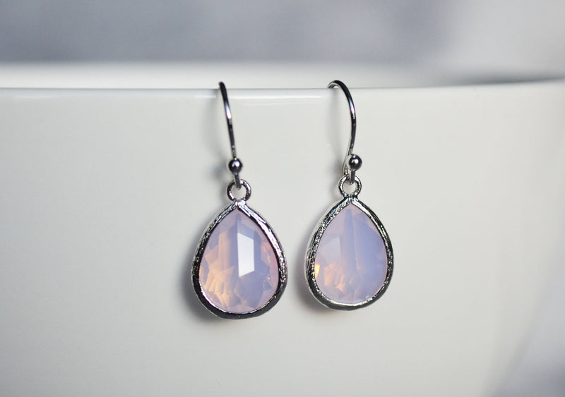 Pink Opal earrings, October Birthstone Gift, October Birthstone earrings, Bridesmaid earrings, October Birthday Gift for Her