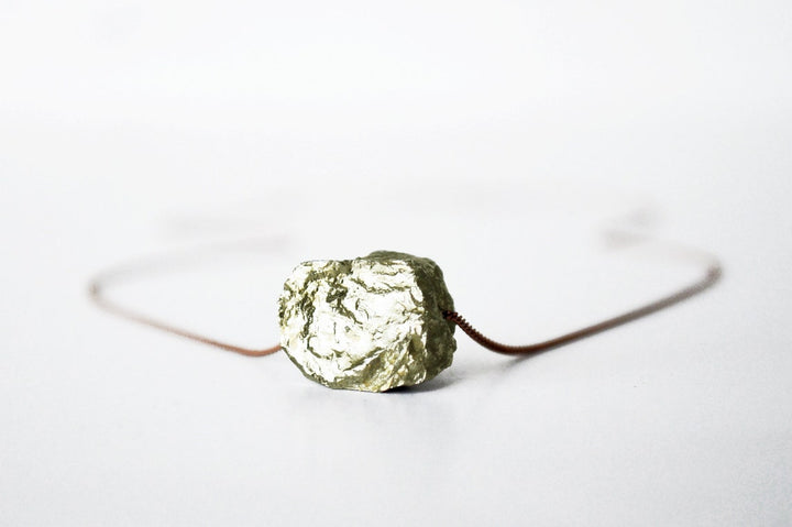Pyrite Necklace, Raw Pyrite Choker, Natural Pyrite Layering Necklace, Boho Necklace, Healing Crystal Necklace, Birthday Gift