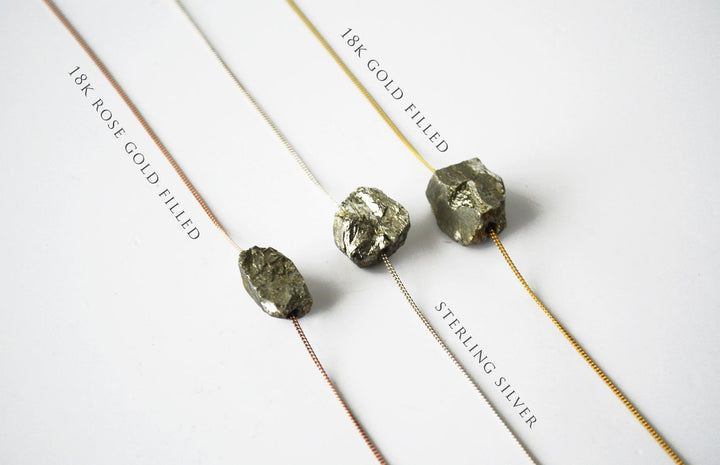 Pyrite Necklace, Raw Pyrite Choker, Natural Pyrite Layering Necklace, Boho Necklace, Healing Crystal Necklace, Birthday Gift