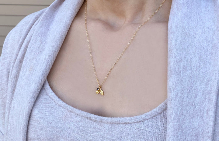 Rainbow Necklace, Rainbow Baby Necklace, Rainbow Baby Jewelry, Hope Necklace, Memorial Jewelry, Friend Gift, Layering Necklace