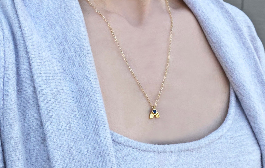 Rainbow Necklace, Rainbow Baby Necklace, Rainbow Baby Jewelry, Hope Necklace, Memorial Jewelry, Friend Gift, Layering Necklace