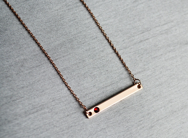 Vertical Birthstone Bar Necklace - Birthstone Jewelry - Collections