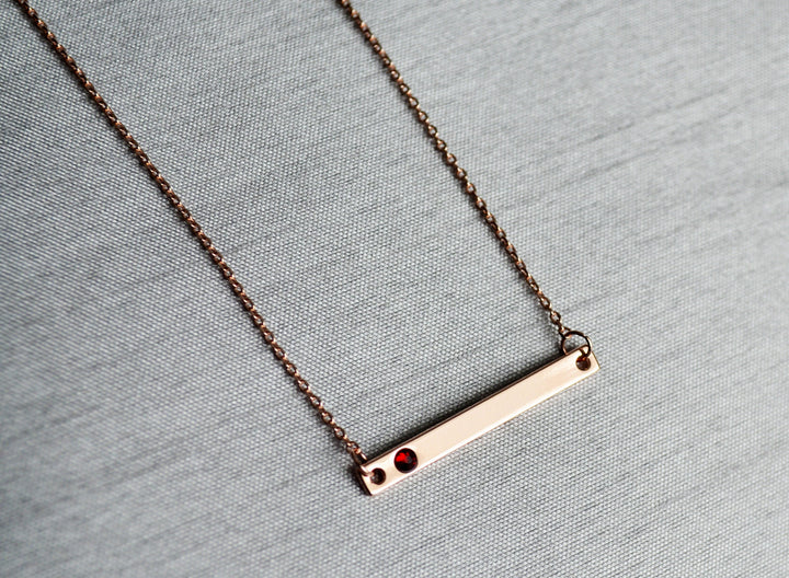 Silver Birthstone Bar Necklace, Mom Gift, Bridesmaid Gift, Personalized Necklace, Friend Gift, Necklace with Birthstone, Birthstone Necklace