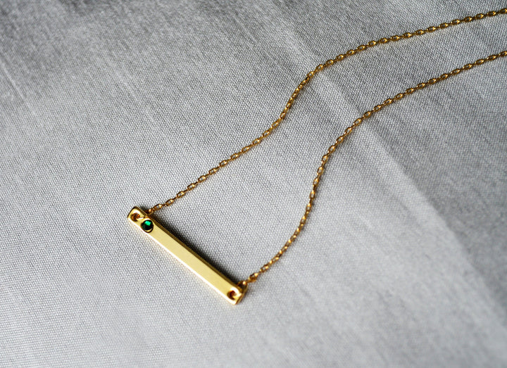 Silver Birthstone Bar Necklace, Mom Gift, Bridesmaid Gift, Personalized Necklace, Friend Gift, Necklace with Birthstone, Birthstone Necklace