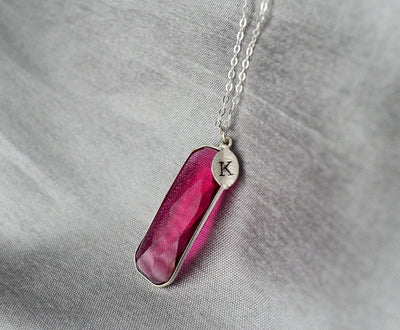 Ruby Necklace, July Birthstone Necklace, Sterling Silver or 18K Gold, Personalized Necklace, Bridesmaid Gift, Mom Necklace