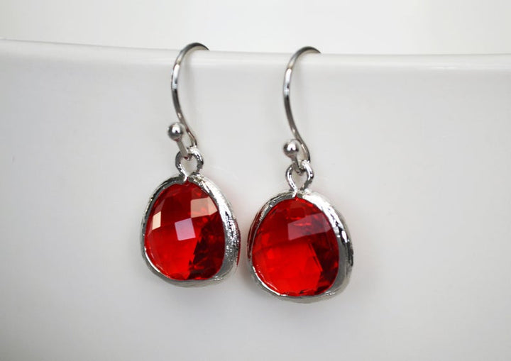 Ruby Earrings, July Birthstone earrings, July Birthday Gift, Ruby Jewelry, Ruby Drop Earrings