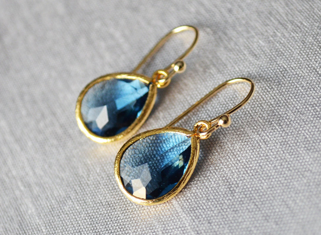 Sapphire Earrings September Birthstone Gift September Birthstone Earrings Bridesmaid Earrings Sapphire Birthday Gift for Her Silver Plated Mar