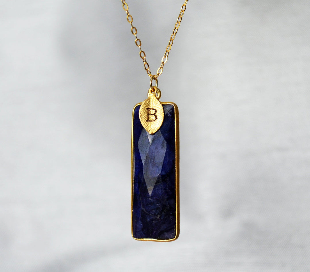 September Birthstone Necklace, Sapphire Necklace, Sterling Silver or 18K Gold, Personalized Necklace, Bridesmaid Gift, Mom Necklace