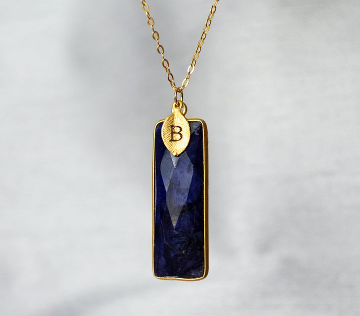 September Birthstone Necklace, Sapphire Necklace, Sterling Silver or 18K Gold, Personalized Necklace, Bridesmaid Gift, Mom Necklace