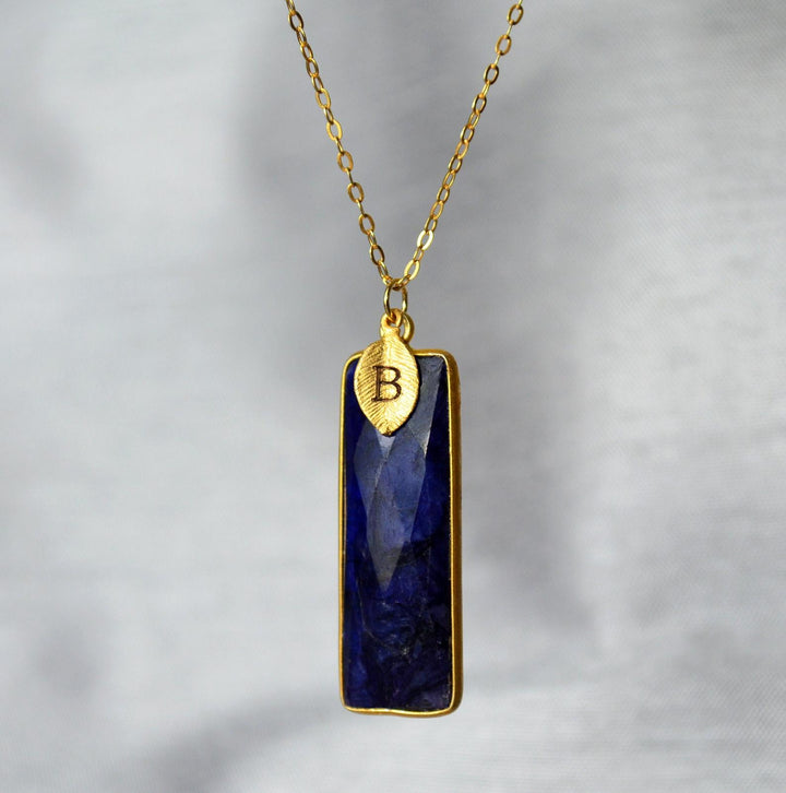 September Birthstone Necklace, Sapphire Necklace, Sterling Silver or 18K Gold, Personalized Necklace, Bridesmaid Gift, Mom Necklace