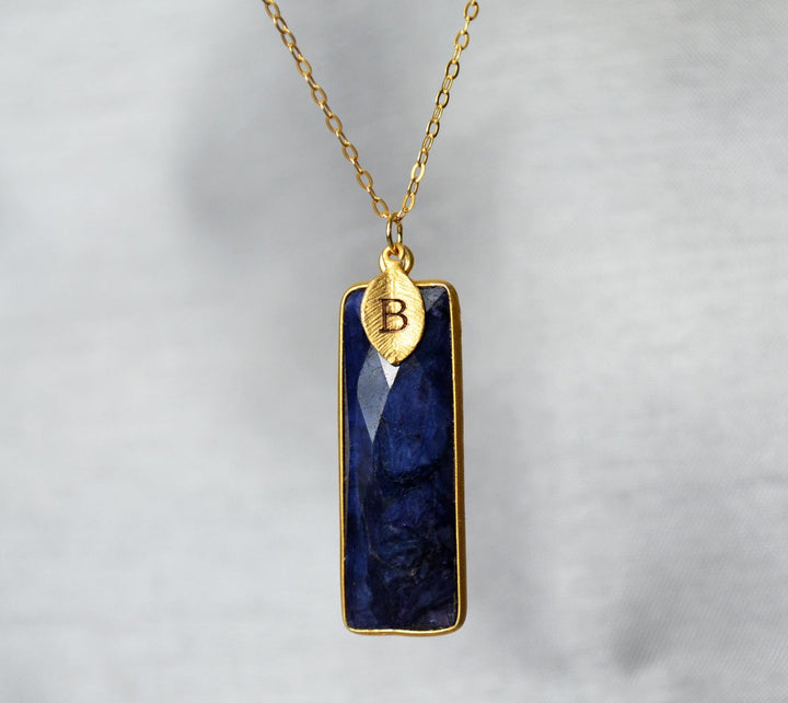 September Birthstone Necklace, Sapphire Necklace, Sterling Silver or 18K Gold, Personalized Necklace, Bridesmaid Gift, Mom Necklace
