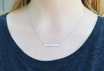 Silver Hammered Bar Necklace, Modern Necklace, Friend Gift, Birthday Gift for Friend, Gift for Her, Best Friend Gift, Layering Necklace