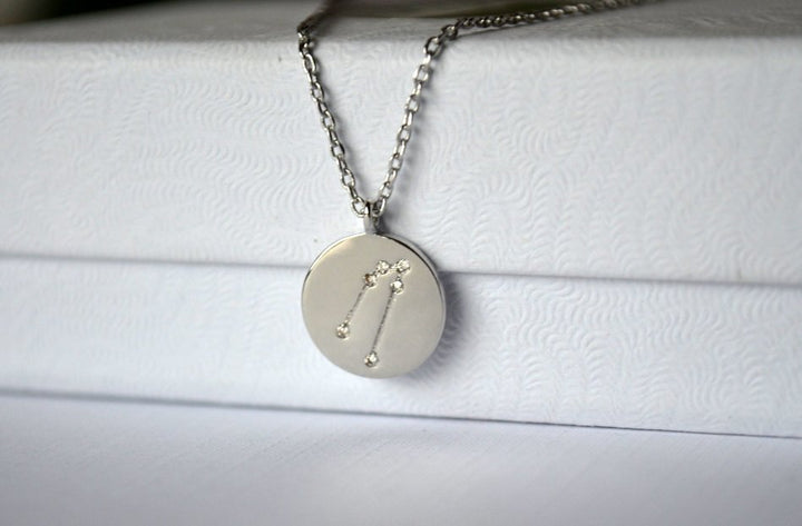 Silver Zodiac Jewelry, Zodiac Necklace, Constellation Necklace, Astrology Necklace, Gemini Necklace