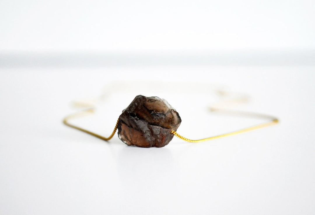 Smokey Quartz Necklace, Raw Smokey Quartz choker, Natural Quartz Layering Necklace, Boho Necklace, Healing Crystal Necklace, Birthday Gift