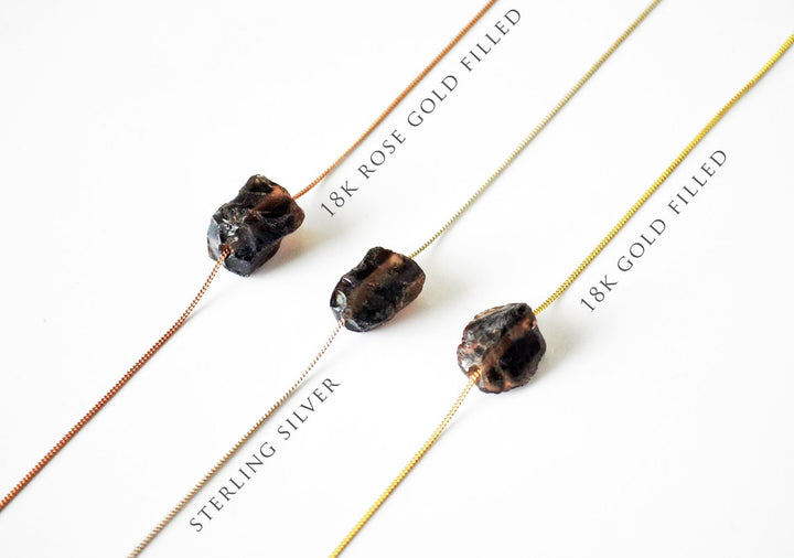 Smokey Quartz Necklace, Raw Smokey Quartz choker, Natural Quartz Layering Necklace, Boho Necklace, Healing Crystal Necklace, Birthday Gift