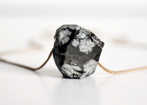 Snowflake Obsidian Necklace, Snowflake Obsidian choker, Obsidian Layering Necklace, Boho Necklace, Healing Crystal Necklace, Birthday Gift