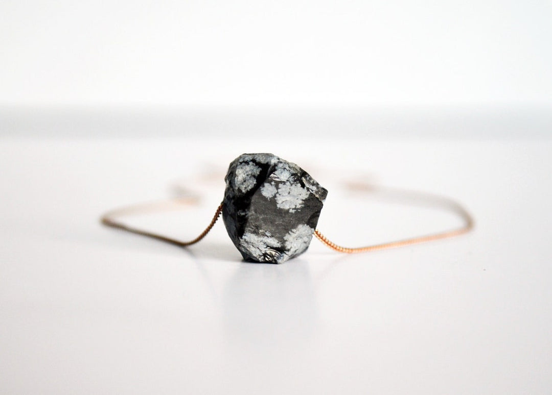 Snowflake Obsidian Necklace, Snowflake Obsidian choker, Obsidian Layering Necklace, Boho Necklace, Healing Crystal Necklace, Birthday Gift