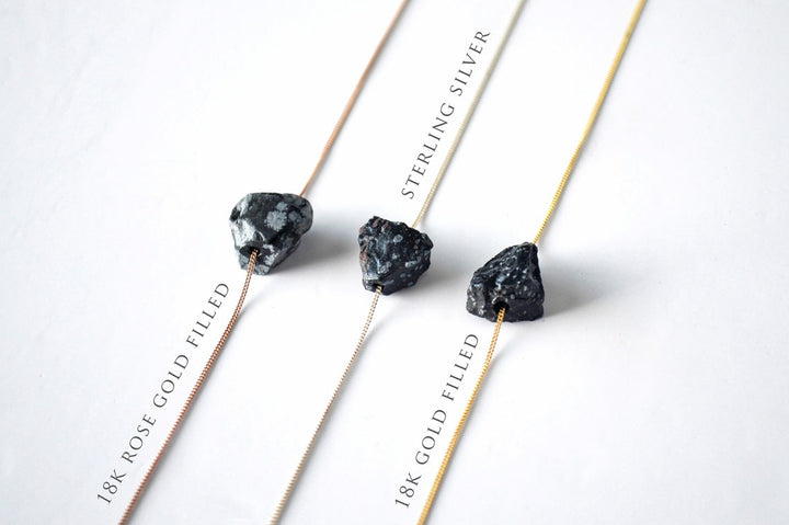 Snowflake Obsidian Necklace, Snowflake Obsidian choker, Obsidian Layering Necklace, Boho Necklace, Healing Crystal Necklace, Birthday Gift