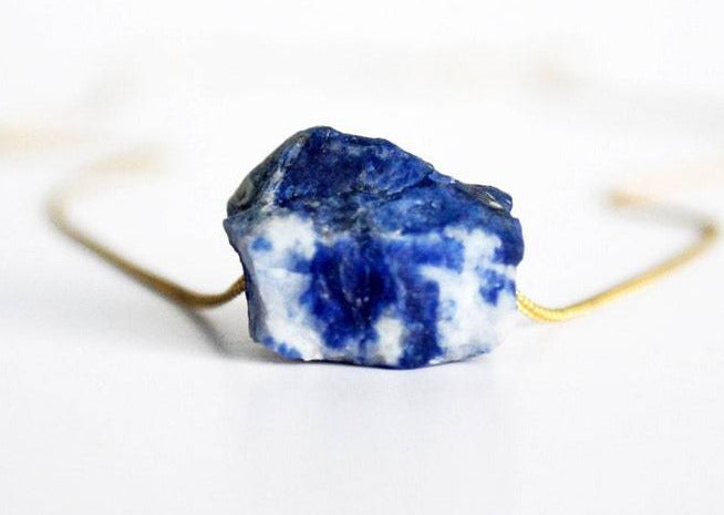 Sodalite Necklace, Raw Sodalite choker, Natural Sodalite Layering Necklace, Boho Necklace, Healing Crystal Necklace, Birthday Gift
