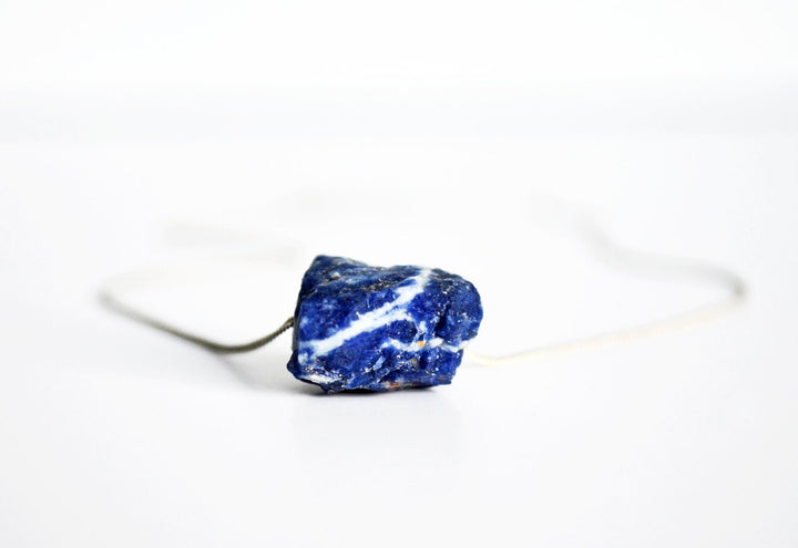 Sodalite Necklace, Raw Sodalite choker, Natural Sodalite Layering Necklace, Boho Necklace, Healing Crystal Necklace, Birthday Gift