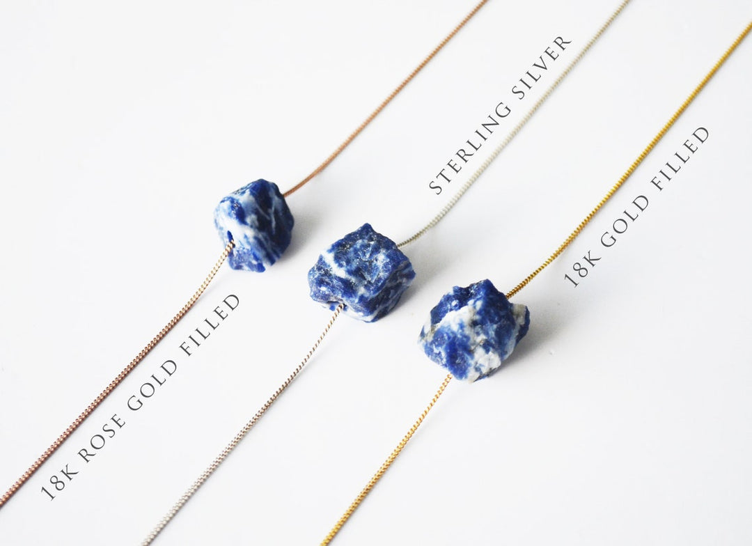 Sodalite Necklace, Raw Sodalite choker, Natural Sodalite Layering Necklace, Boho Necklace, Healing Crystal Necklace, Birthday Gift