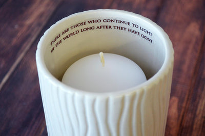 Sympathy Gift, Sympathy Candle, Tall Sympathy Votive, Sympathy Vase, There are those who continue to light up the world long after they...