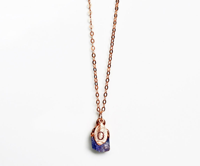 Tanzanite Raw Birthstone Necklace, December Birthstone Necklace, Bridesmaid Gift, Layering Necklace. Healing, Crystal Necklace