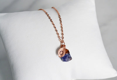 Tanzanite Raw Birthstone Necklace, December Birthstone Necklace, Bridesmaid Gift, Layering Necklace. Healing, Crystal Necklace