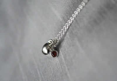 Apple Necklace, Teacher Jewelry,Teacher Appreciation Gift, Gift for Teacher- With Birthstone