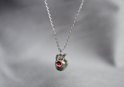 Apple Necklace, Teacher Jewelry,Teacher Appreciation Gift, Gift for Teacher- With Birthstone