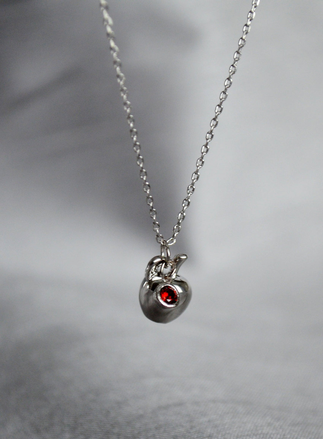 Apple Necklace, Teacher Jewelry,Teacher Appreciation Gift, Gift for Teacher- With Birthstone