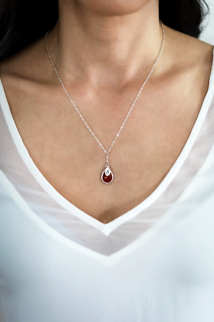 Topaz Necklace, November Birthstone Necklace, Bridesmaid Gift, Mom Birthstone Necklace, Initial Necklace, Mom Gift, Grandma Necklace