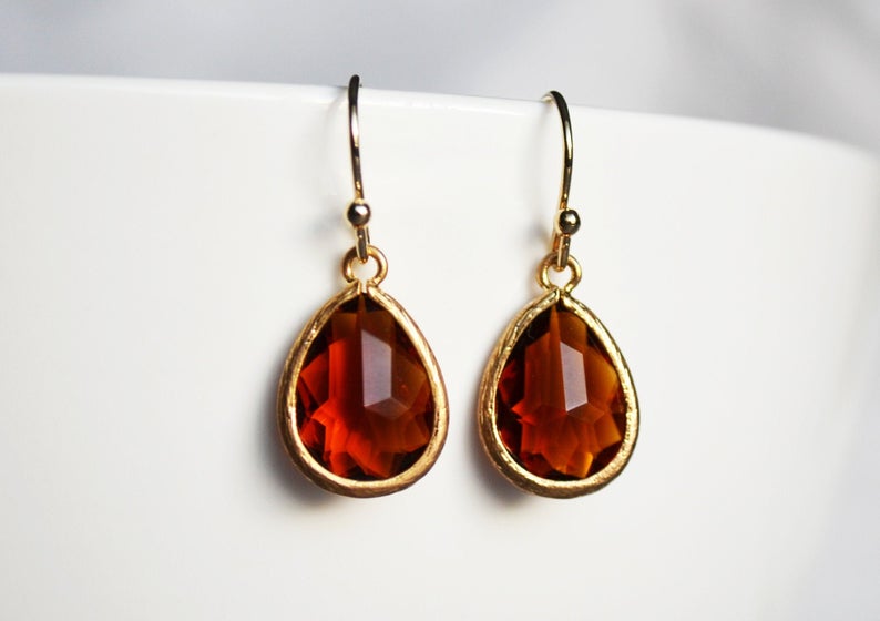 Topaz earrings, November Birthstone Gift, November Birthstone earrings, Bridesmaid earrings, Birthday Gift for Her, Topaz Tear Drop Earrings