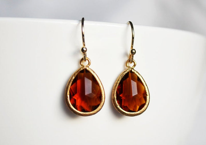 Topaz earrings, November Birthstone Gift, November Birthstone earrings, Bridesmaid earrings, Birthday Gift for Her, Topaz Tear Drop Earrings