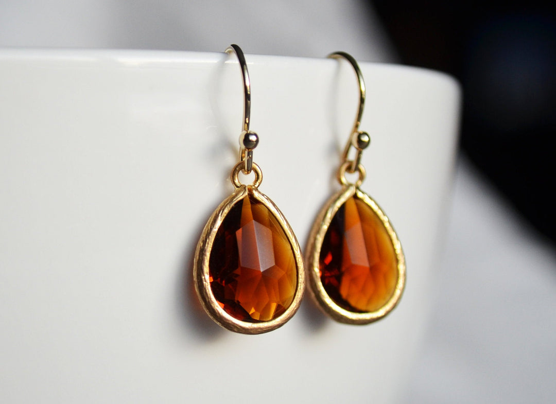 Topaz earrings, November Birthstone Gift, November Birthstone earrings, Bridesmaid earrings, Birthday Gift for Her, Topaz Tear Drop Earrings