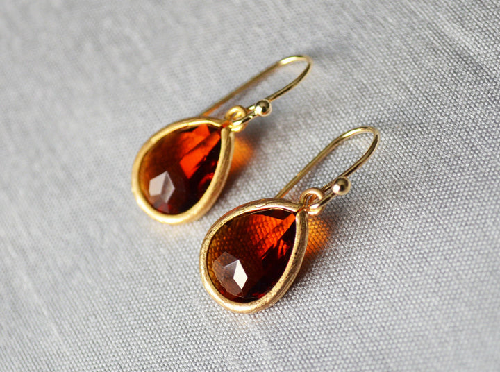 Topaz earrings, November Birthstone Gift, November Birthstone earrings, Bridesmaid earrings, Birthday Gift for Her, Topaz Tear Drop Earrings
