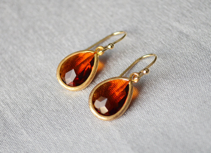 Topaz earrings, November Birthstone Gift, November Birthstone earrings, Bridesmaid earrings, Birthday Gift for Her, Topaz Tear Drop Earrings