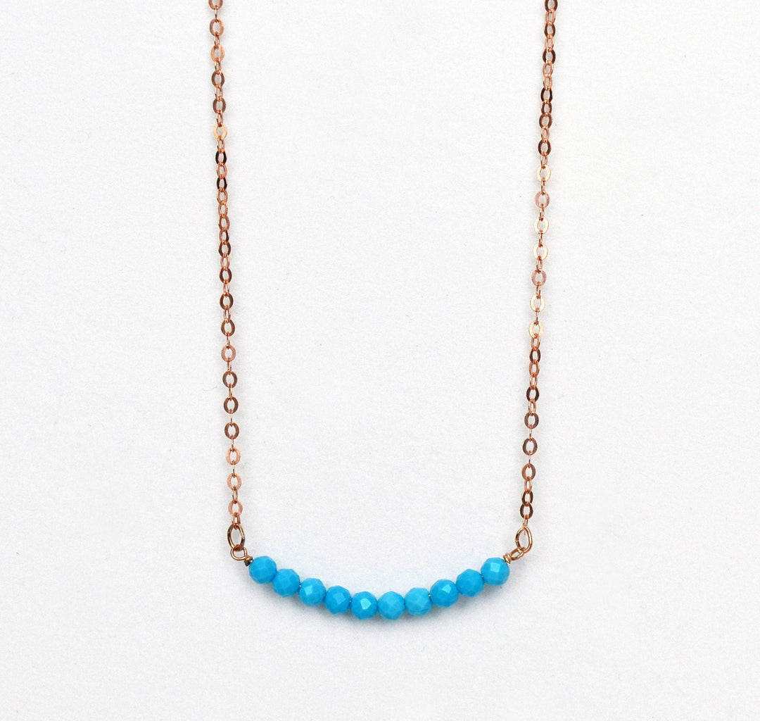 Turquoise Layering Necklace, Turquoise Beaded Birthstone Necklace, December Birthstone Necklace, Bridesmaid Gift, December Birthday Gift
