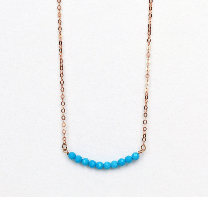 Turquoise Layering Necklace, Turquoise Beaded Birthstone Necklace, December Birthstone Necklace, Bridesmaid Gift, December Birthday Gift