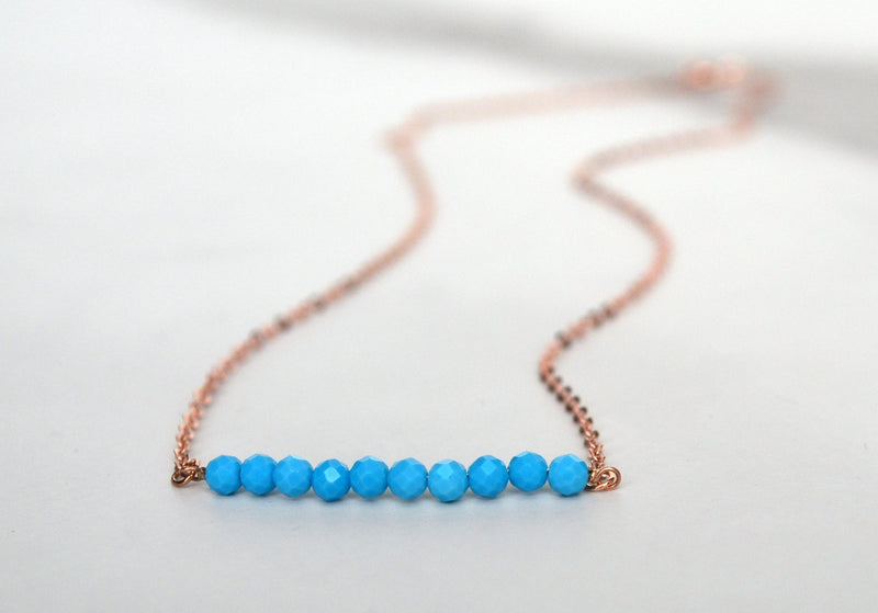 Turquoise Layering Necklace,, Turquoise Beaded Birthstone Necklace, December Birthstone Necklace, Bridesmaid Gift, December Birthday Gift