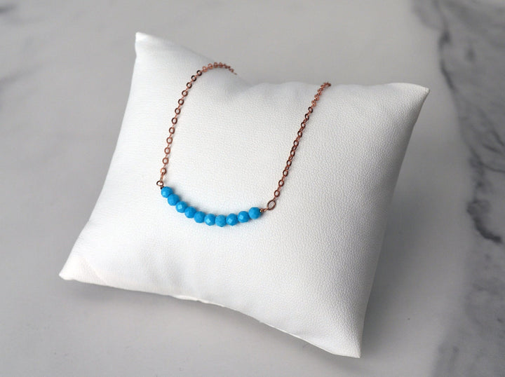 Turquoise Layering Necklace, Turquoise Beaded Birthstone Necklace, December Birthstone Necklace, Bridesmaid Gift, December Birthday Gift